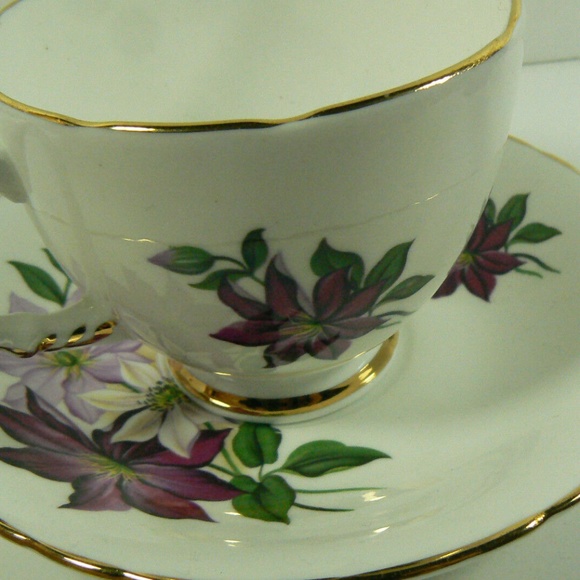 Delphine Bone China England Porcelain Floral Flower Tea Coffee Cup & Saucer Set - Picture 4 of 12